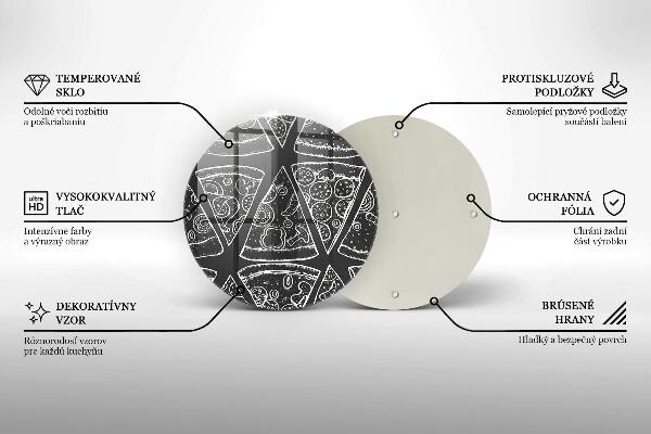 Skleněná deska do kuchyně Pizza ilustrace