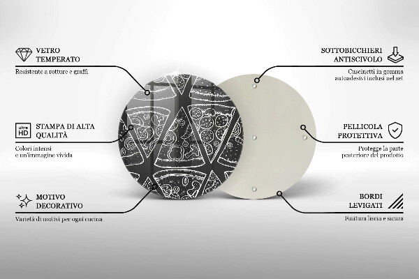 Skleněná deska do kuchyně Pizza ilustrace