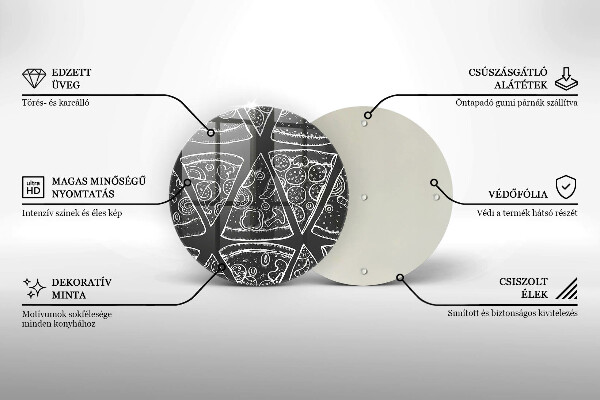 Skleněná deska do kuchyně Pizza ilustrace