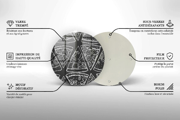 Skleněná deska do kuchyně Pizza ilustrace