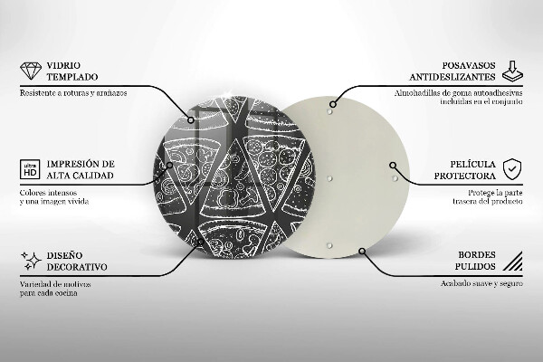 Skleněná deska do kuchyně Pizza ilustrace