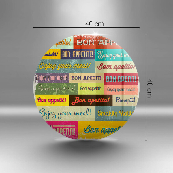 Skleněná deska do kuchyně Titulky jazyky dobré chuti