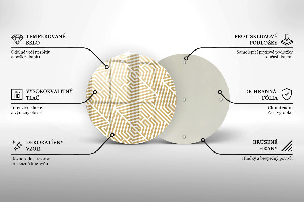 Skleněná deska do kuchyně Geometrické čáry