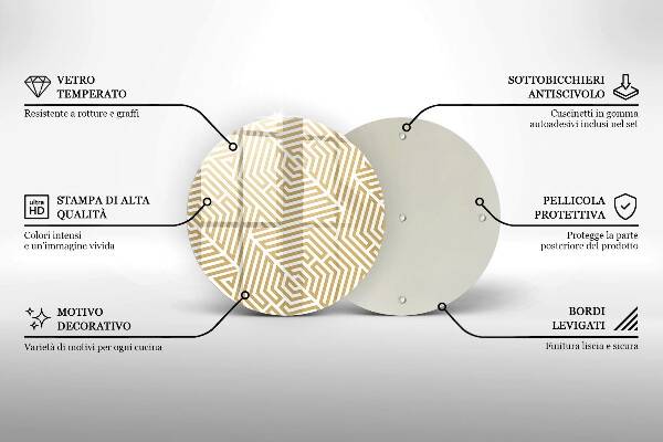 Skleněná deska do kuchyně Geometrické čáry