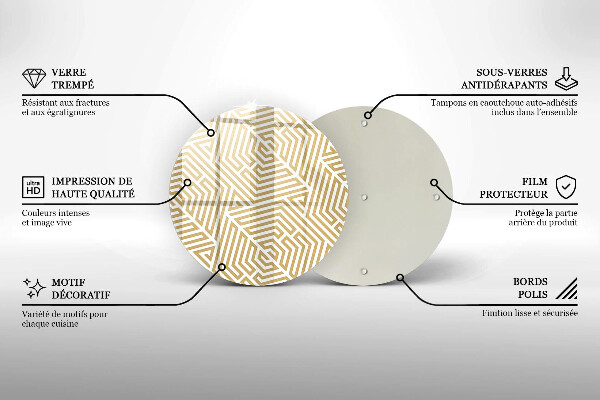 Skleněná deska do kuchyně Geometrické čáry
