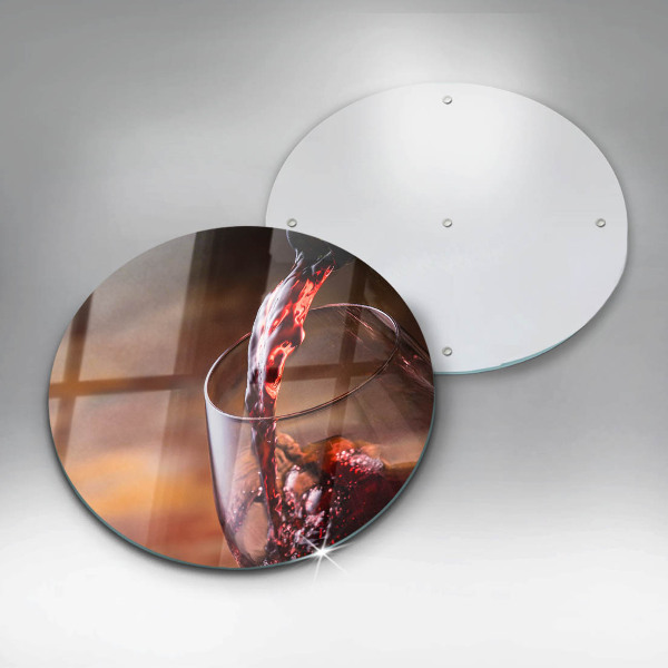 Skleněná deska do kuchyně Červené víno a sklenice