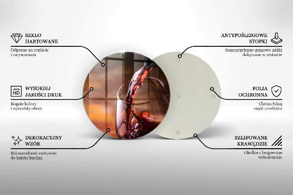 Skleněná deska do kuchyně Červené víno a sklenice