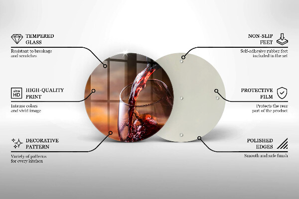 Skleněná deska do kuchyně Červené víno a sklenice