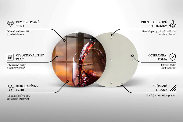 Skleněná deska do kuchyně Červené víno a sklenice