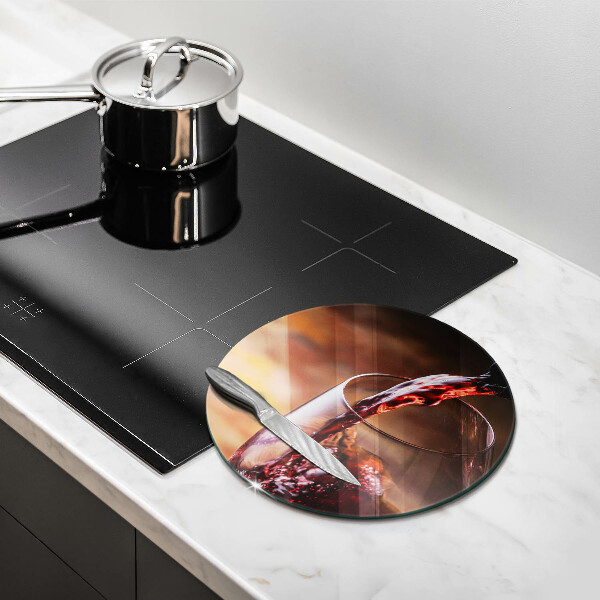 Skleněná deska do kuchyně Červené víno a sklenice