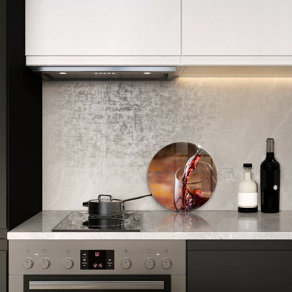 Skleněná deska do kuchyně Červené víno a sklenice