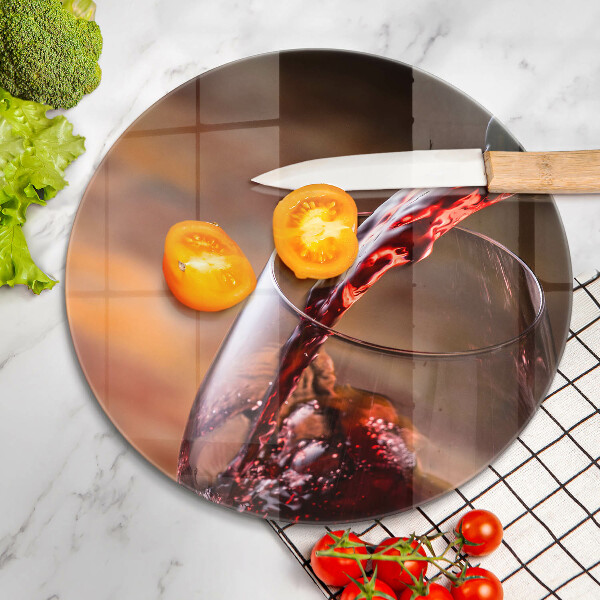 Skleněná deska do kuchyně Červené víno a sklenice