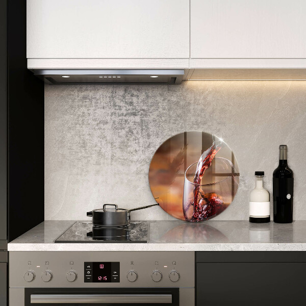 Skleněná deska do kuchyně Červené víno a sklenice