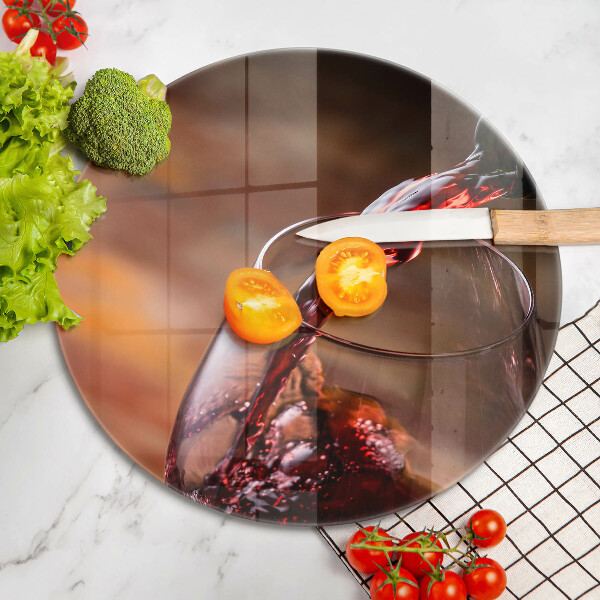 Skleněná deska do kuchyně Červené víno a sklenice