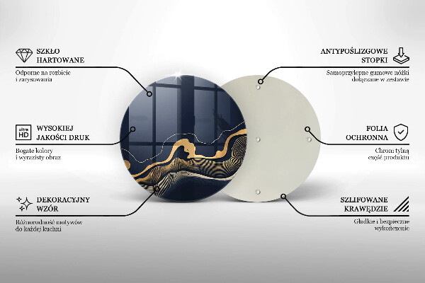 Skleněná deska do kuchyně Abstraktní zlaté čáry