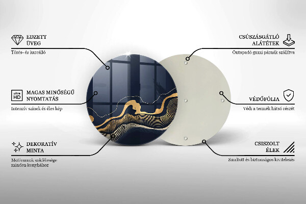 Skleněná deska do kuchyně Abstraktní zlaté čáry