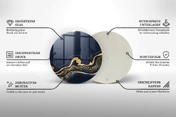 Skleněná deska do kuchyně Abstraktní zlaté čáry