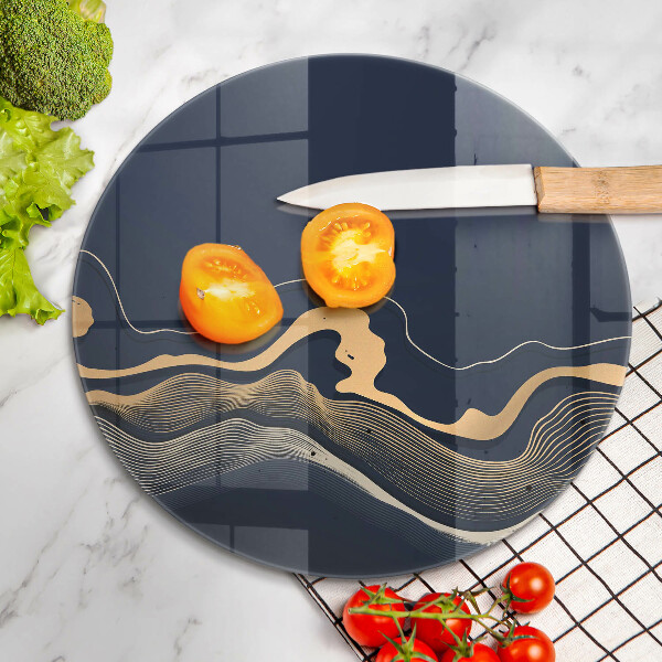 Skleněná deska do kuchyně Abstraktní zlaté čáry