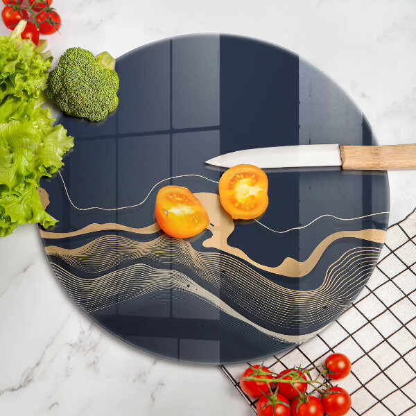 Skleněná deska do kuchyně Abstraktní zlaté čáry