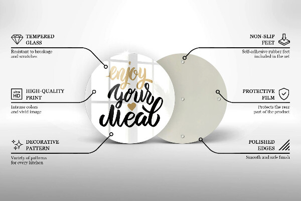 Skleněná deska do kuchyně Nápis enjoy your meal