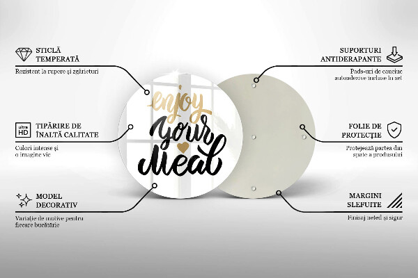 Skleněná deska do kuchyně Nápis enjoy your meal