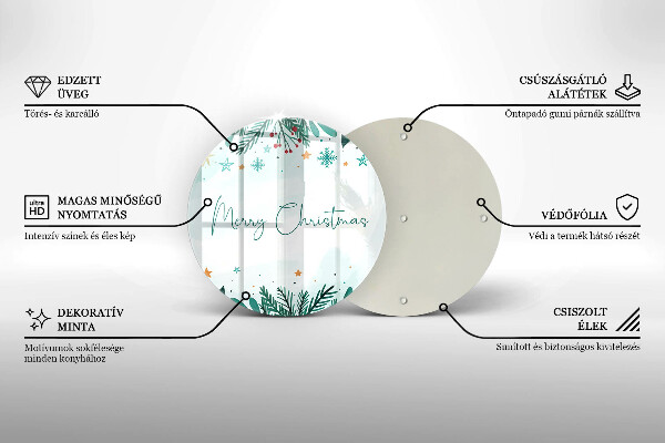 Skleněná deska do kuchyně Merry christmas