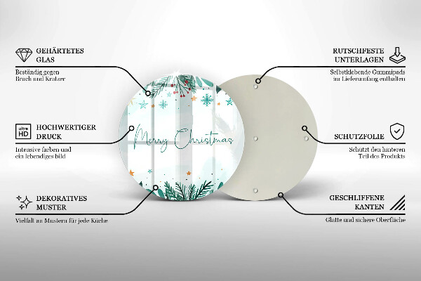 Skleněná deska do kuchyně Merry christmas