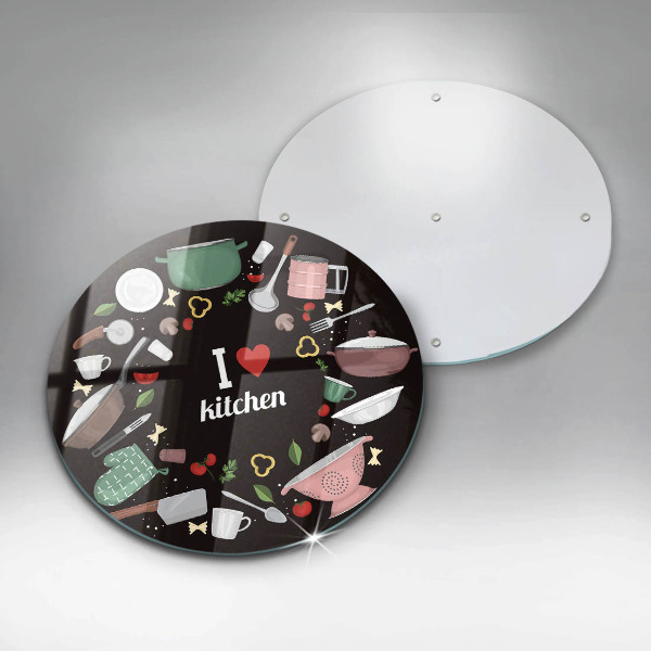 Skleněná deska do kuchyně Ilustrace miluji kuchyni