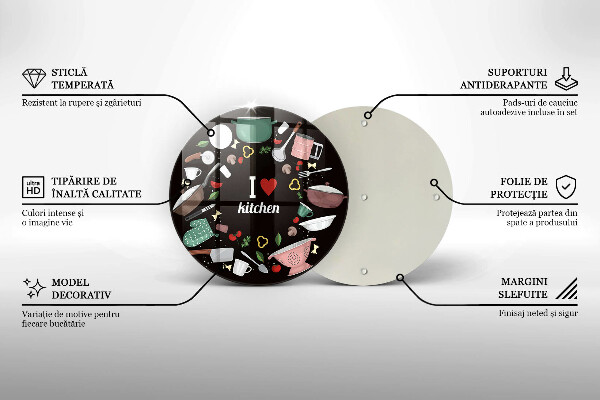 Skleněná deska do kuchyně Ilustrace miluji kuchyni