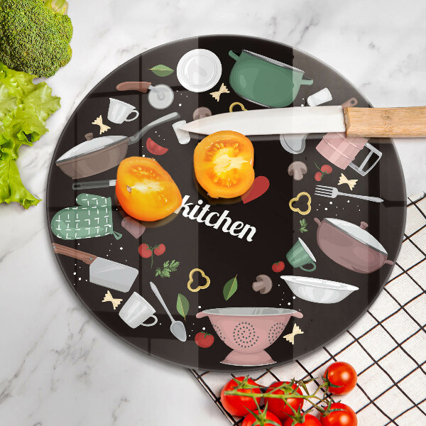 Skleněná deska do kuchyně Ilustrace miluji kuchyni