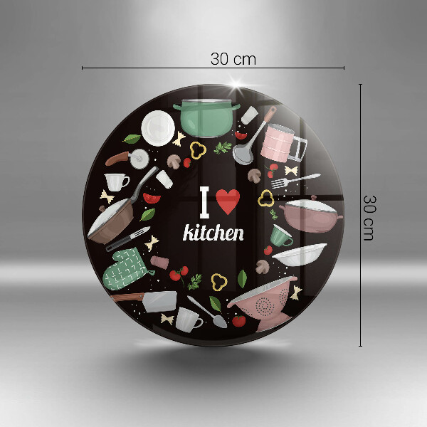 Skleněná deska do kuchyně Ilustrace miluji kuchyni