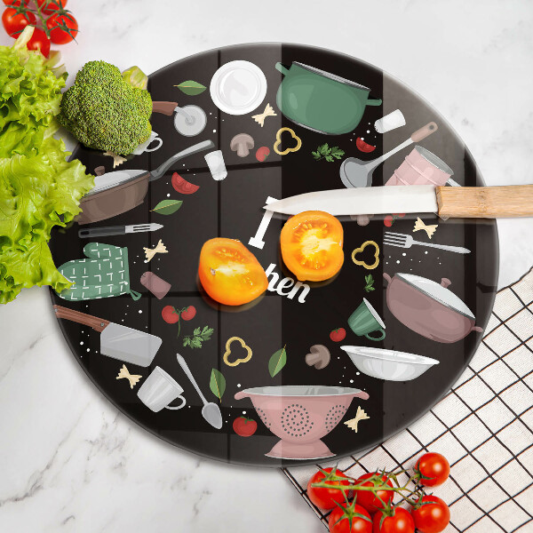 Skleněná deska do kuchyně Ilustrace miluji kuchyni