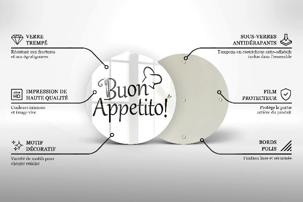 Skleněná deska do kuchyně Buon appetito!