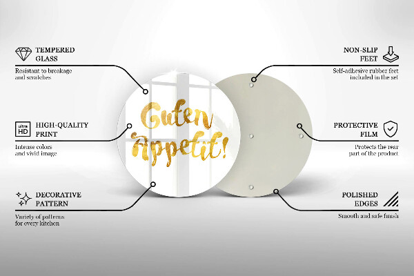 Skleněná deska do kuchyně Guten appetit!