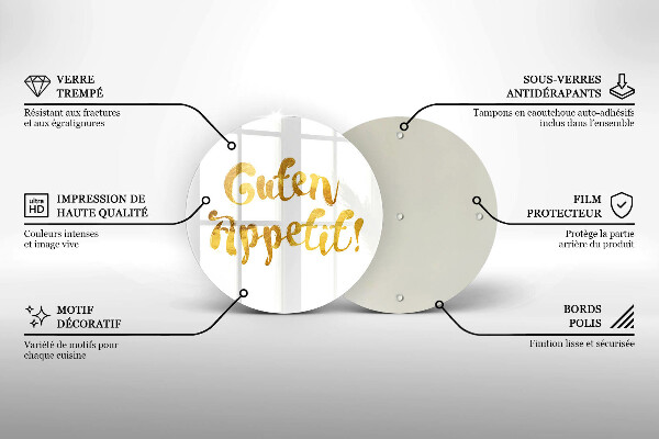 Skleněná deska do kuchyně Guten appetit!