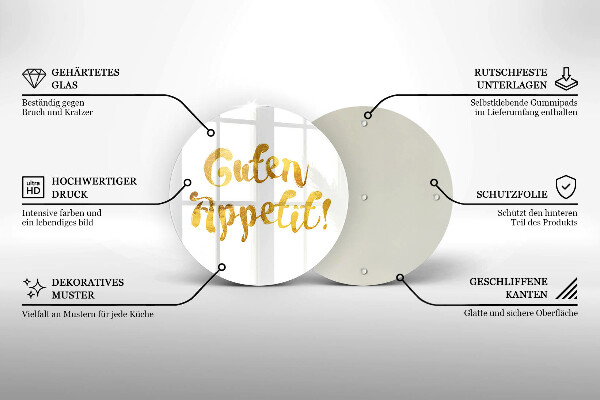 Skleněná deska do kuchyně Guten appetit!