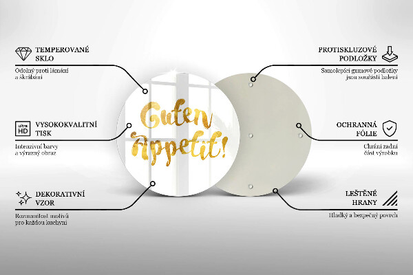 Skleněná deska do kuchyně Guten appetit!