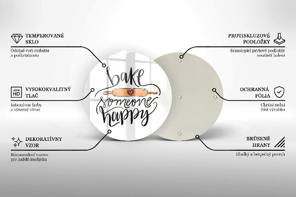 Skleněná deska do kuchyně Bake someone happy