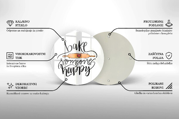 Skleněná deska do kuchyně Bake someone happy