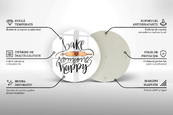 Skleněná deska do kuchyně Bake someone happy