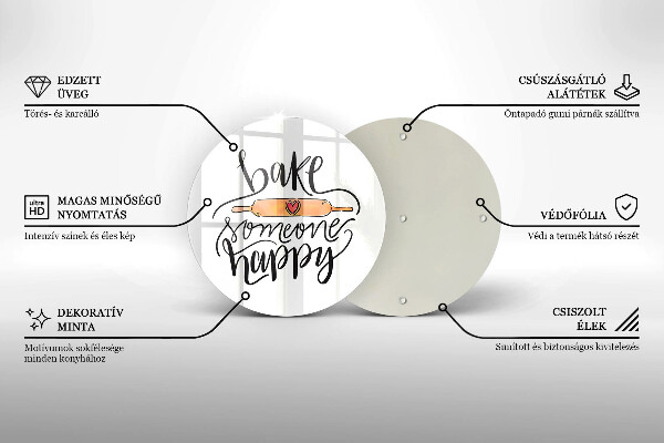 Skleněná deska do kuchyně Bake someone happy