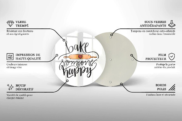 Skleněná deska do kuchyně Bake someone happy
