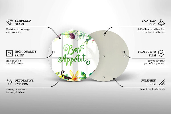 Skleněná deska do kuchyně Bon appetit nápis