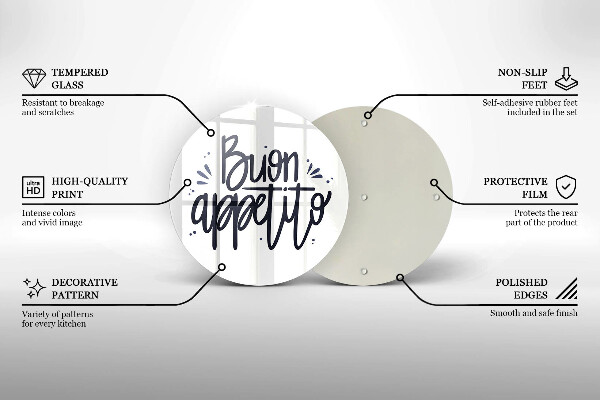 Skleněná deska do kuchyně Buon appetito