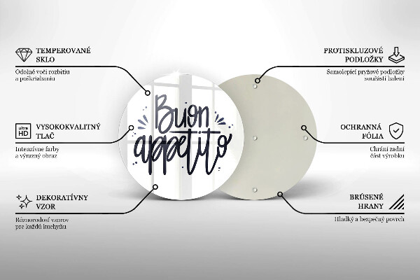 Skleněná deska do kuchyně Buon appetito