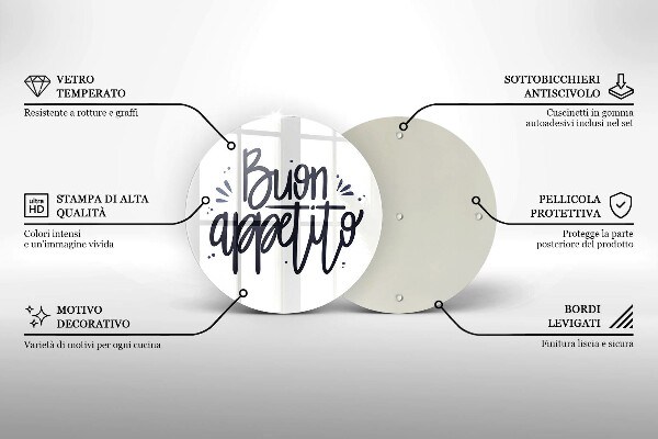 Skleněná deska do kuchyně Buon appetito