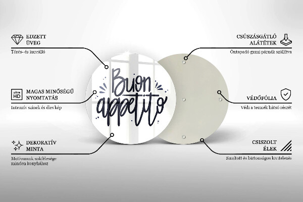 Skleněná deska do kuchyně Buon appetito