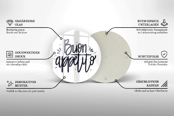 Skleněná deska do kuchyně Buon appetito
