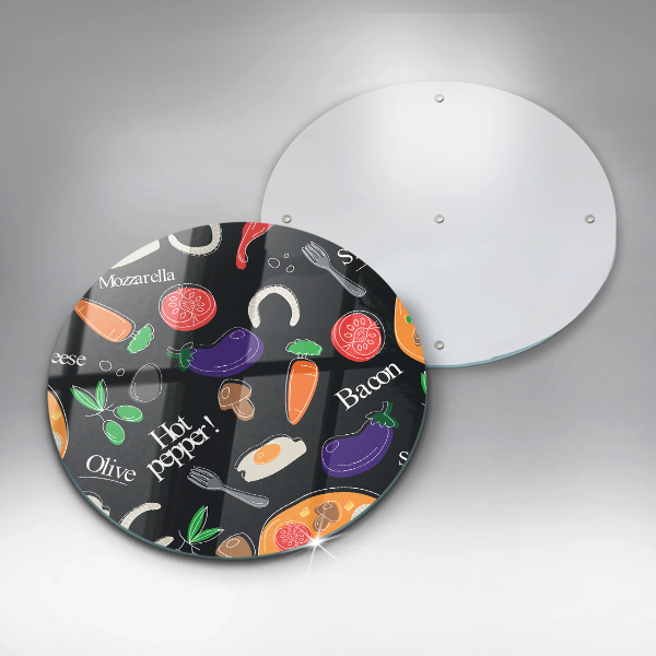 Skleněná deska do kuchyně Jídlo ilustrace