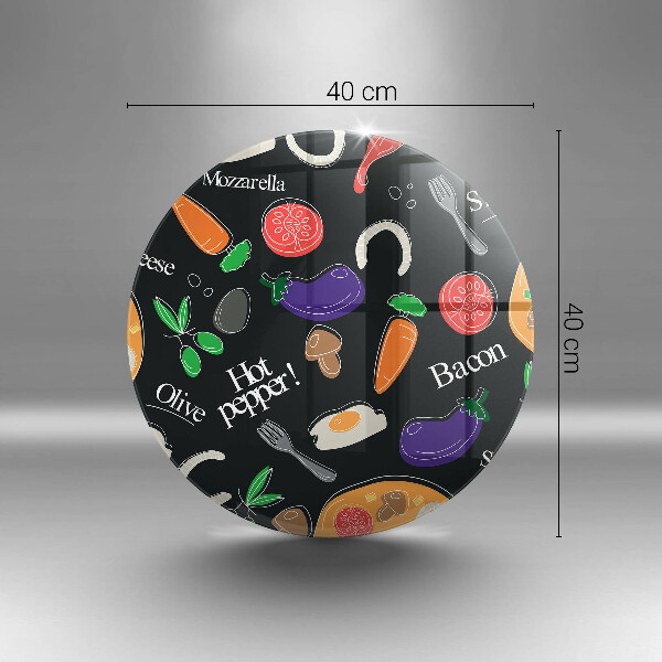 Skleněná deska do kuchyně Jídlo ilustrace